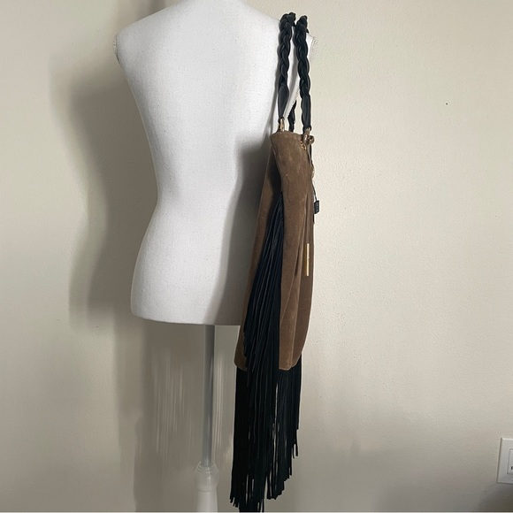 NWT DSQUARED2 LEATHER SUEDE WITH FRINGE BAG - Picture 3 of 10